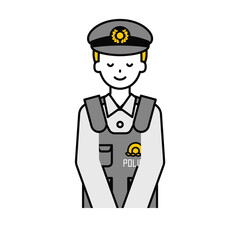 上半身のポーズ_シンプルな警察官の男性18