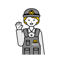 上半身のポーズ_シンプルな警察官の女性02