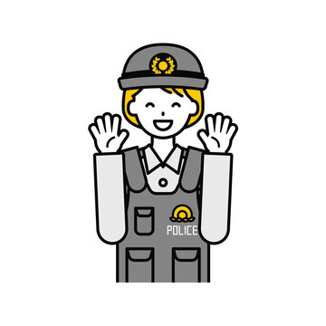 recommend clip art: 上半身のポーズ_シンプルな警察官の女性09