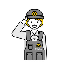 上半身のポーズ_シンプルな警察官の女性17