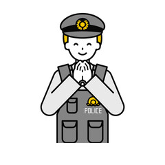 上半身のポーズ_シンプルな警察官の男性07