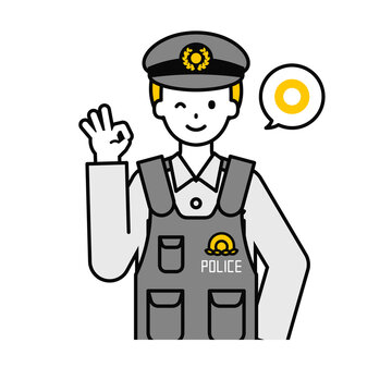 recommend clip art: 上半身のポーズ_シンプルな警察官の男性08