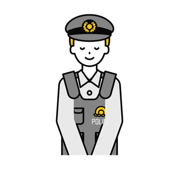 recommend clip art: 上半身のポーズ_シンプルな警察官の男性18