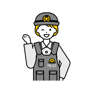 recommend clip art: 上半身のポーズ_シンプルな警察官の女性05