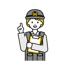 上半身のポーズ_シンプルな警察官の女性16