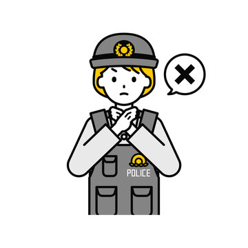 police officer crossing arms, saying no clip art preview
