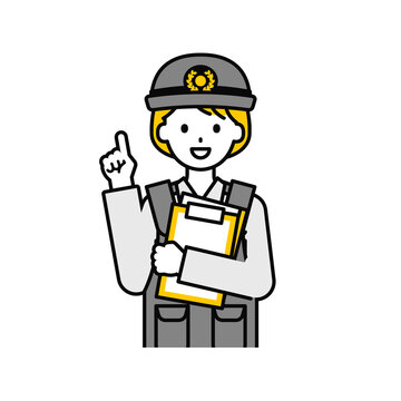 recommend clip art: 上半身のポーズ_シンプルな警察官の女性16