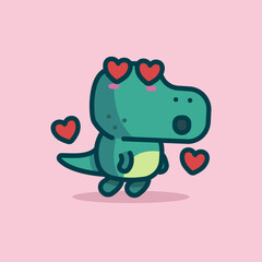 Cute Dinosaur Cartoon Vector Art, Illustration and Graphic