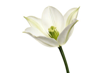 White Tulip on Black Background