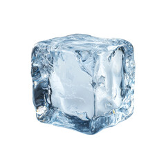 Obraz premium Transparent ice cube against a white background
