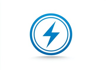 Minimalist icon of a lightning bolt inside a circle on white background