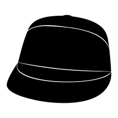 Elegant Black Hat Outline Vector Graphic Isolated on Transparent Background