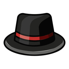 Stylish Black Hat Silhouette Vector Clean Design on Transparent Background