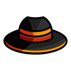 Black Graphics Hat silhouette vector illustration isolated on transparent background