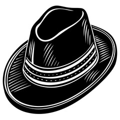 Black Graphics Hat silhouette vector illustration isolated on transparent background