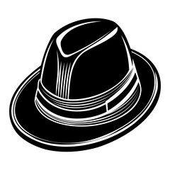 Black Hat Silhouette Vector Illustration Isolated on Transparent Background