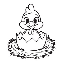 chick with egg art