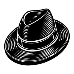 High-Quality Black Graphics Hat Silhouette Vector Design on Transparent Background