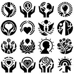 Social awareness with design set of illustration vector