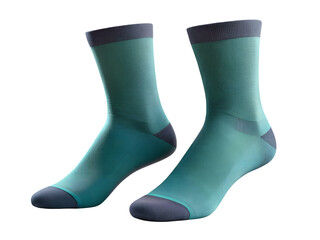 Turquoise Athletic Socks Pair Front and Back View, Sock Mockup, Sock isolated, Sock transparent background, 3D Sock Png, Sock Png