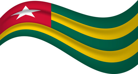 Togo wavy flag, waving flag vector illustration.eps