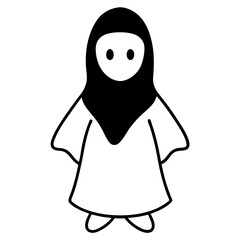 Cute Ghost Costume Silhouette Vector Fun and Spooky Illustration for Halloween Designs