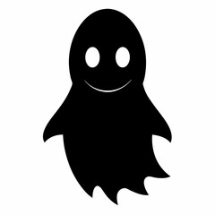 Cute Ghost Costume Silhouette Vector Fun and Spooky Illustration for Halloween Designs