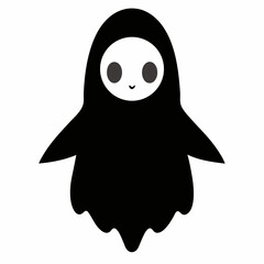 Cute Ghost Costume Silhouette Vector Fun and Spooky Illustration for Halloween Designs