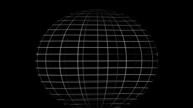 metallic wire frame sphere, on a black background
