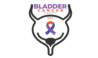 Bladder cancer awareness month. background, banner, card, poster, template. Vector illustration.