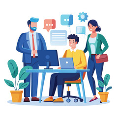 professional-business-people--programmer working vector image on a white background 