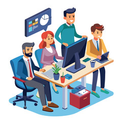 professional-business-people--programmer working vector image on a white background 