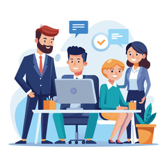 Obraz premium professional-business-people--programmer working vector image on a white background 