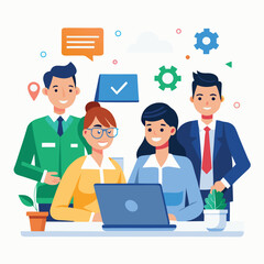 professional-business-people--programmer working vector image on a white background 