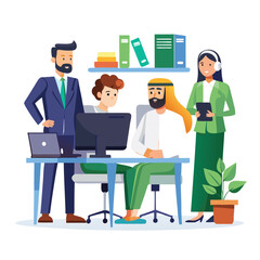 professional-business-people--programmer working vector image on a white background 