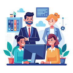 professional-business-people--programmer working vector image on a white background 