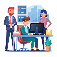 professional-business-people--programmer working vector image on a white background 