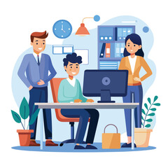 professional-business-people--programmer working vector image on a white background 