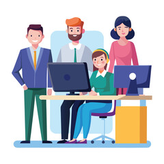 Obraz premium professional-business-people--programmer working vector image on a white background 