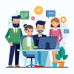 professional-business-people--programmer working vector image on a white background 