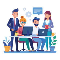 Obraz premium professional-business-people--programmer working vector image on a white background 