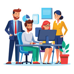 professional-business-people--programmer working vector image on a white background 