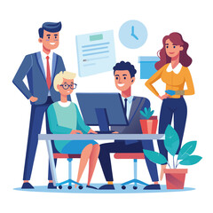 professional-business-people--programmer working vector image on a white background 