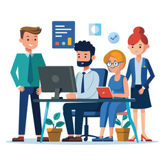 professional-business-people--programmer working vector image on a white background 