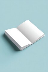 Open Book Mockup on Light Blue Background