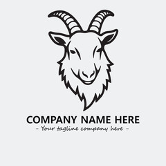 Head of goat illustration black and white for logo company vector image
