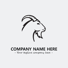 Head of goat illustration black and white for logo company vector image
