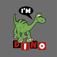 the illustration design cartoon of cute dinosaurs