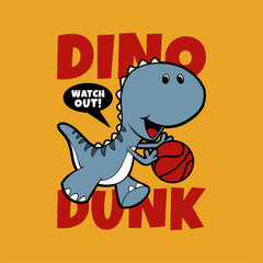 the illustration design cartoon of cute dinosaurs
