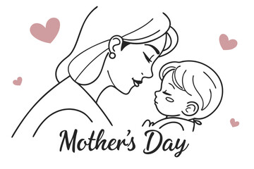 Fototapeta premium happy mother's day vector illustration